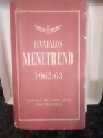 Hivatalos Menetrend MÁV 1962/63