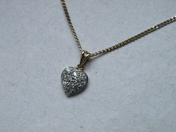 KK732  9 karátos arany nyaklánc szív medállal