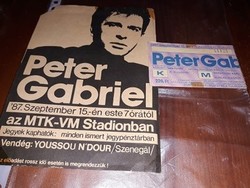 Peter Gabriel koncertjegy és szórólap 1987.