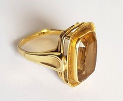 Gyönyörű filigrán Citrin köves Női arany gyűrű 14K