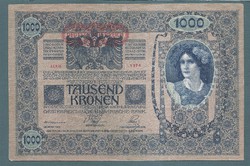 1000 Korona 1902 EF -  aUNC Deutschösterreich Magyar hátlap 