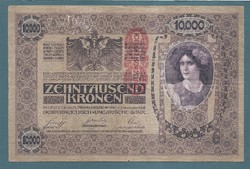 10000 Korona 1918 VF Deutschösterreich bélyegzés  Hátlap Azonos RITKA!