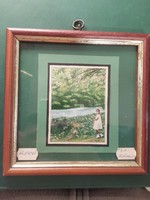 Tichy Kálmán tempera képe, 8 x 10 cm-es, gyönyörű ábrázolás