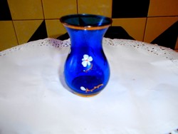 Parádi üveg ibolya  váza-kézzel festett