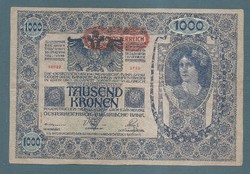 1000 Korona 1902 VF+ Deutschösterreich bélyegzés Hátlap Ornament II. Kiadás