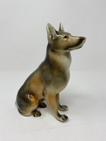Royal Dux porcelán németjuhász kutya, cseszlovák farkaskutya