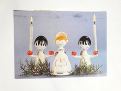 Hollóházi retro porcelán angyalkák - futott képeslap képes levelezőlap
