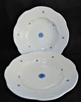 Zsolnay kék virágos mély tányér , 2 darab pótlásnak 