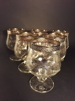 ECHT PLATIN platina szélű ezüst  csiszolt üveg pohár készlet