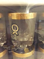 A. Masserini arany szélű csiszolt vastag üveg whiskey pohár készlet