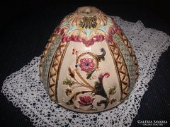 Majolika lüszterlámpa része a nagy átmérője 16 cm, belül 14,2 cm és  13 cm a magassága