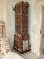 Art Nouveau 210 cm Tall Ceramic Stove with Porcelain Tiles from 1910
