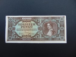 100000 pengő 1945 M 091 Szép ropogós bankjegy  