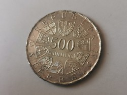 1980 ezüst 500 schilling 24 gramm 0,640