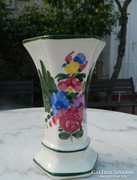 Antik kézzel festett fajansz váza