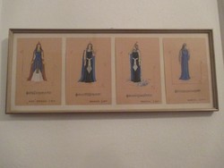 Aida opera jelmezek,dallamok,kotta,képekben. 45,5 x 19 cm.