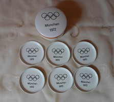 Retro poháralátét, alátét tányér pohárhoz (Müncheni olimpia, 1972)