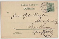 1901 levelezőlap német Deutsche Reichpost előnyomott bélyeggel hosszú címzéses