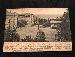 Képeslap Abbázia K.K. Officiers-Kurhaus u. Lawn-Tennis -Platze 1901