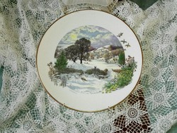 Gyönyörű ,Royal Worcester,angol porcelán fali tányér sorozat... téli kép