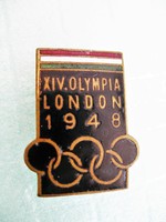 *XIV. OLYMPIA LONDON 1948. magyar olimpiai gomblyukjelvény*
