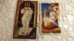 2 db Vallási imalap, emléklap, szentkép, imakönyvbe való