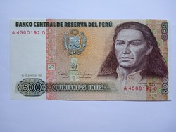 Peru Unc 500 Intis 1987  !   