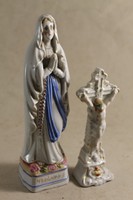 Antik porcelán Mária szobor és kereszt 894