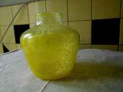 Karcagi repesztett- fátyol  üveg váza HIBÁTLAN