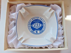 Vízügyi Építő Vállalat VIZÉP 1951-1981 emlék porcelán hamutál díszdobozban  