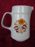 Alföldi porcelán vizes kancsó barna virág mintával mag. 18.5 cm 12 x 8.5 cm szájnyílás