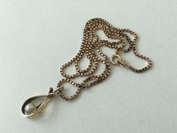  Arany nyaklánc régi tömör gyöngy medállal 6.81 gramm törtarany befektetésnek