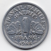 Franciaország Vichy kormány 1 francia Frank, 1944