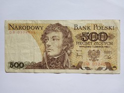 500 Zloty Lengyelország  1982 !!
