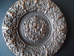 Coat of arms of copper or bronze wall decoration