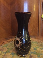 Czech floral glass vase
