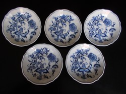 5 db Meisseni mintás Blue Danube porcelán tányér, tálka