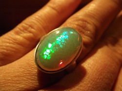 Hatalmas, valódi opál köves ezüst gyűrű