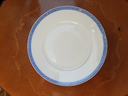 Hüttl Tivadar magyar királyi udvari szállító Aquincum kék szélű lapos porcelán tányér