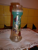 Art Nouveau hand painted enamel vase