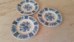 Kék díszírésű szép angol porcelán kis tányér 3 db eladó! 