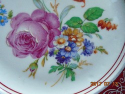 Karlsbad carl knoll monogrammed, hand-painted flower pattern, silver classicist border pattern plate