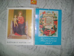 Retro katolikus falinaptár - 1987, 1995 - két darab