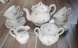 6 Personal Zolnay baroque tea set, jug, sugar bowl, cream, porcelain cup