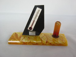 Retro íróasztaldísz  hőmérő és tolltartó