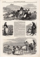 Magyarországi képek, metszet 1849, 27 x 38 cm, metszetek, Magyarország, Pozsony,  pásztor, bor