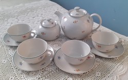 Vintage hollóházi porcelán teás készlet 