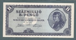 100.000.000 B.-PENGŐ 1945 ( Százmillió B.- Pengő )   aUNC