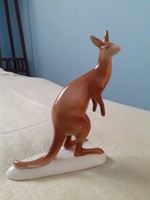Nagyon ritka hollóházi porcelán kenguru (14 cm)