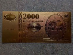 Gyönyörű arany színű plasztik dísz Millennium 2000 Forint / id 8575/